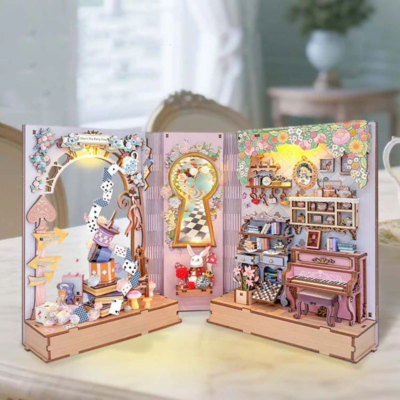 Набор для сборки миниатюрной м – обзор и цена Diy Wooden Book Nook Kit Shelf Insert